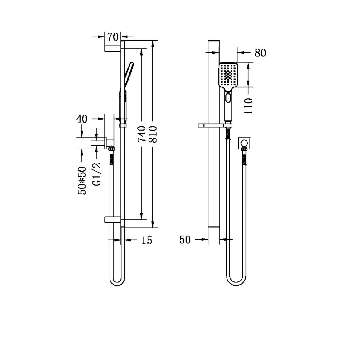 Nero Celia New Shower Rail Chrome