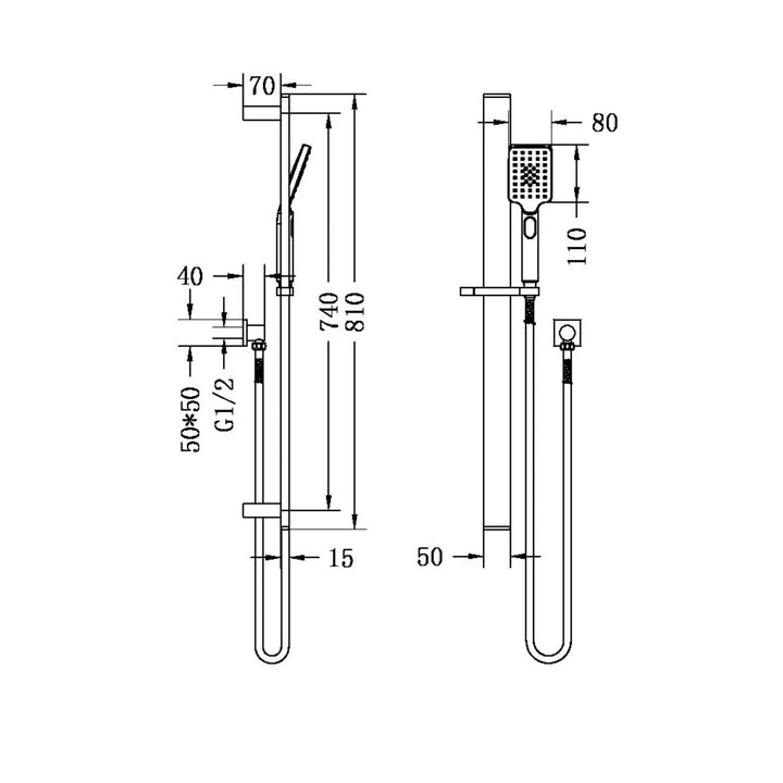 Nero Celia New Shower Rail Chrome