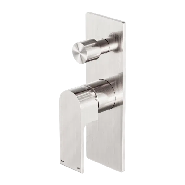 Shower Diverter Nero Tapware Nero Bianca Shower Mixer with Diverter Brushed Nickel