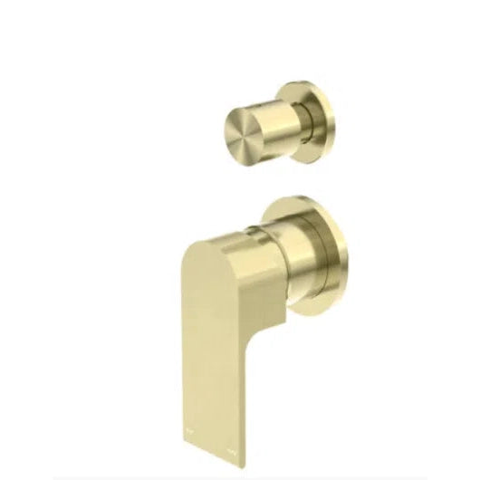 Nero Bianca Shower Mixer with Diverter Separate Plate Brushed Gold
