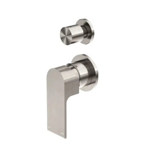 Nero Bianca Shower Mixer with Diverter Separate Plate Brushed Nickel