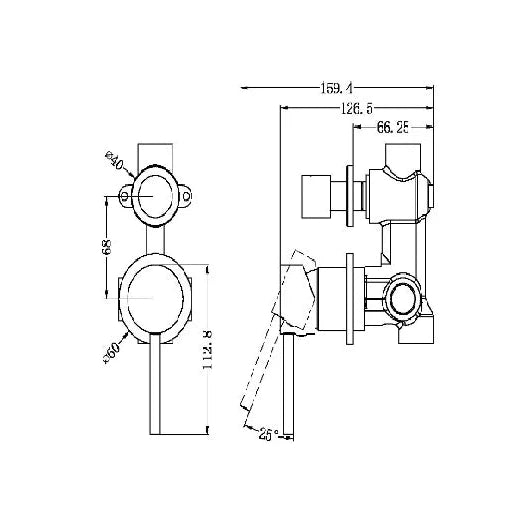 Nero Dolce Shower Mixer With Diverter Separate Plate