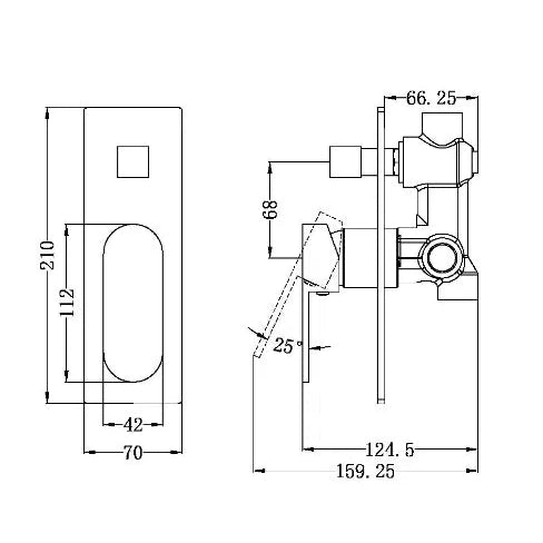 Nero Ecco Shower Mixer With Diverter