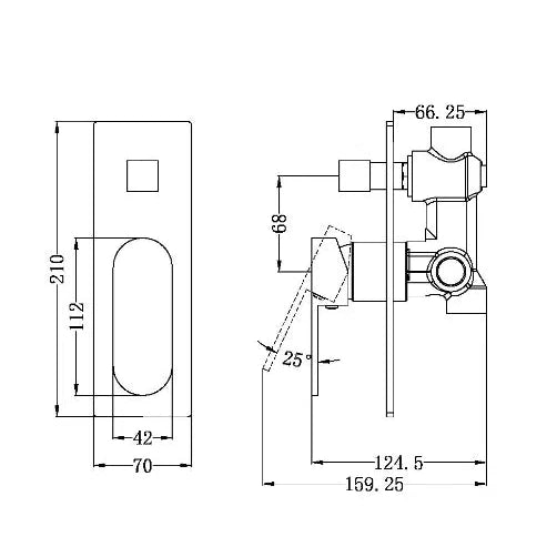 Nero Ecco Shower Mixer With Diverter