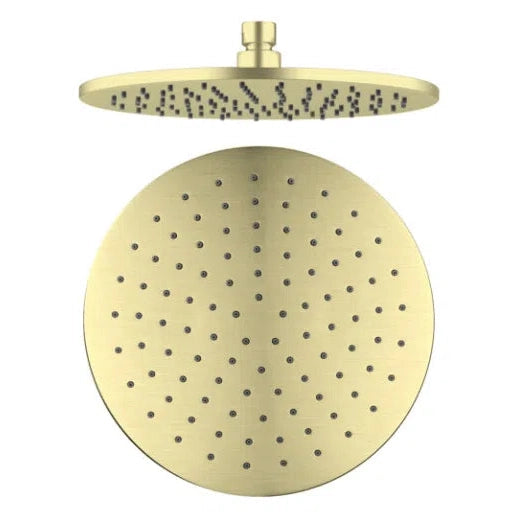 Nero Round Shower Head Brushed Gold 250mm