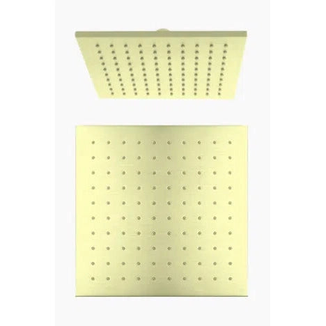 Shower Heads Nero Tapware Nero Square Shower Head Brushed Gold 250mm
