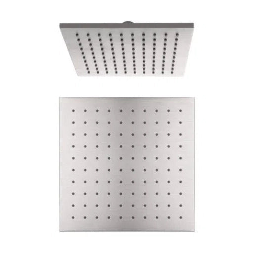 Nero Square Shower Head Brushed Nickel 250mm