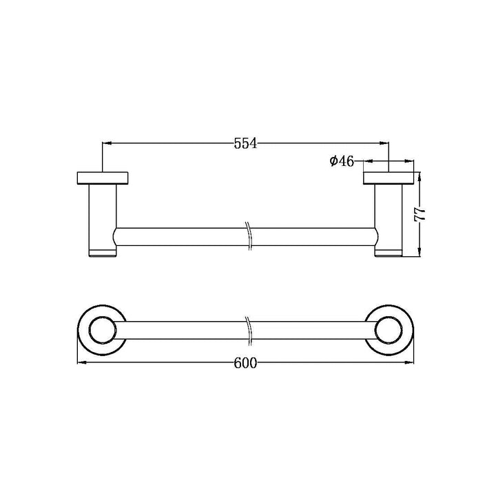 Nero Dolce Single Towel Rail