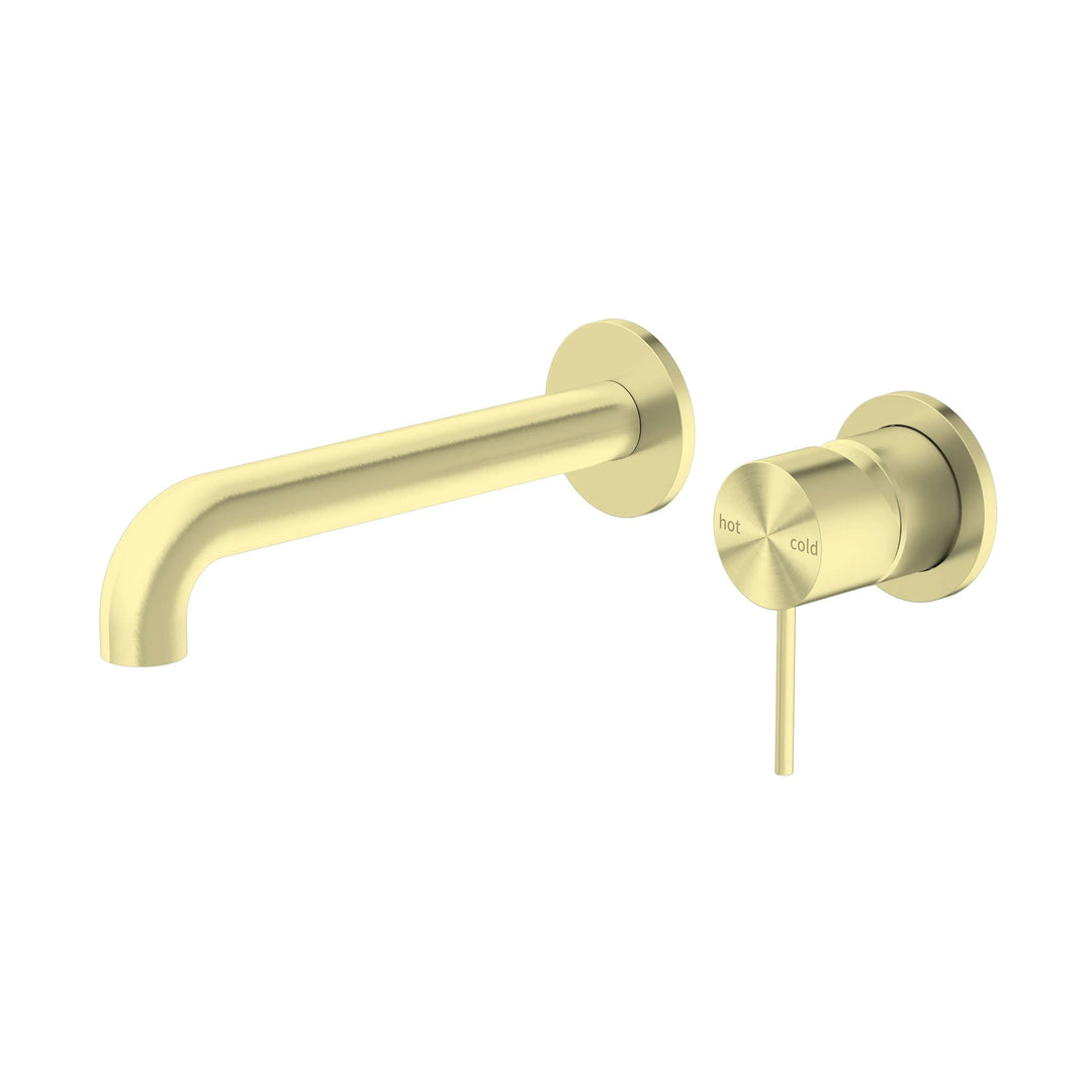 Nero Mecca Wall Basin/Bath Mixer Separate Back Plate Brushed Gold