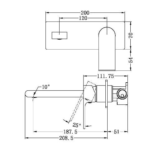 Nero Bianca Wall Basin Mixer