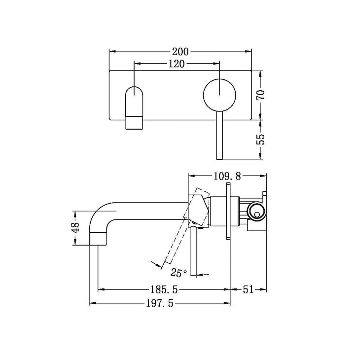 Nero Dolce Wall Basin/Bath Mixer