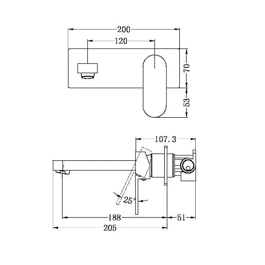 Nero Ecco Wall Basin Mixer