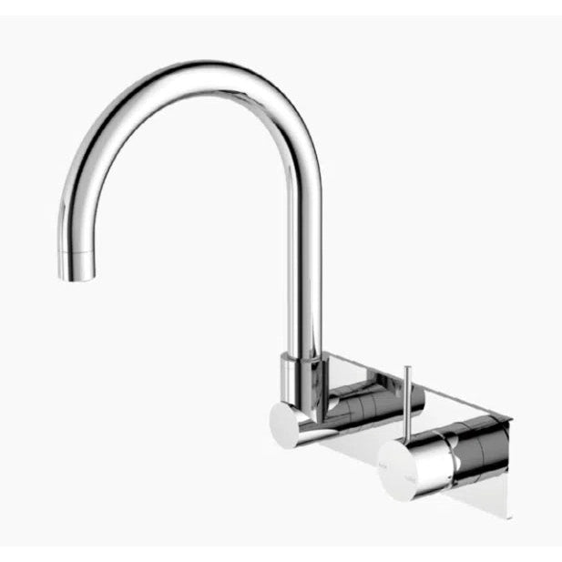 Nero Mecca Wall Basin Mixer Swivel Spout Chrome