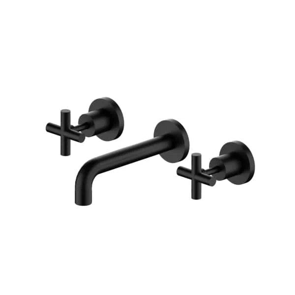 Nero X Plus Wall Basin Set Spout Matte Black 180mm