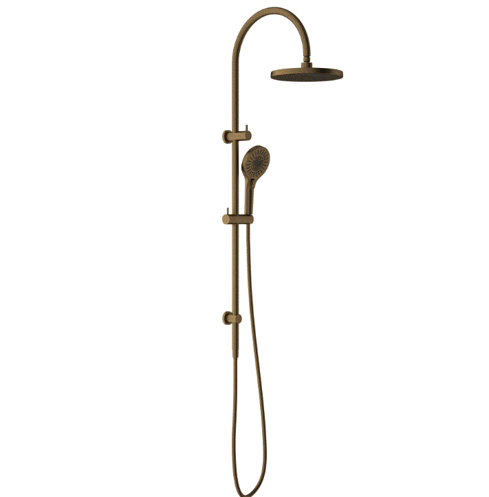 Twin Showers Nero Nero Mecca Twin Shower with Air Shower Brushed Bronze