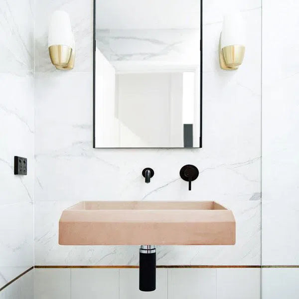 Nood Co. Nood Co. Stepp Rectangle Basin Wall Hung Pastel Peach