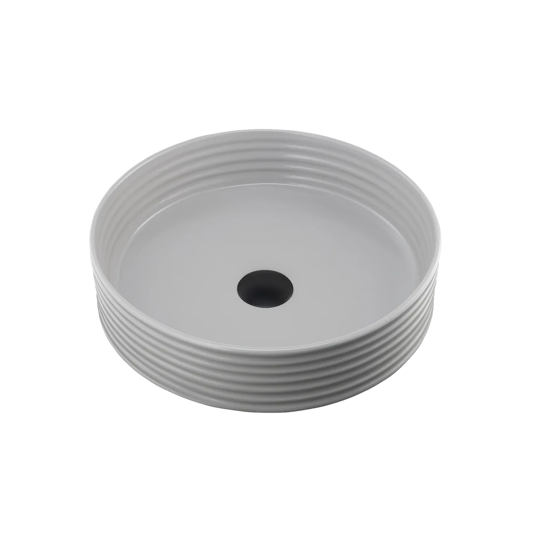 Oliveri Terzofoco Grey Ribbed Short Circular Above Counter Basin
