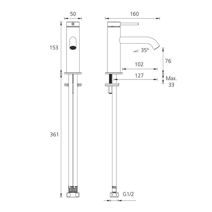 Oliveri Venice Curved Lead Free Basin Mixer