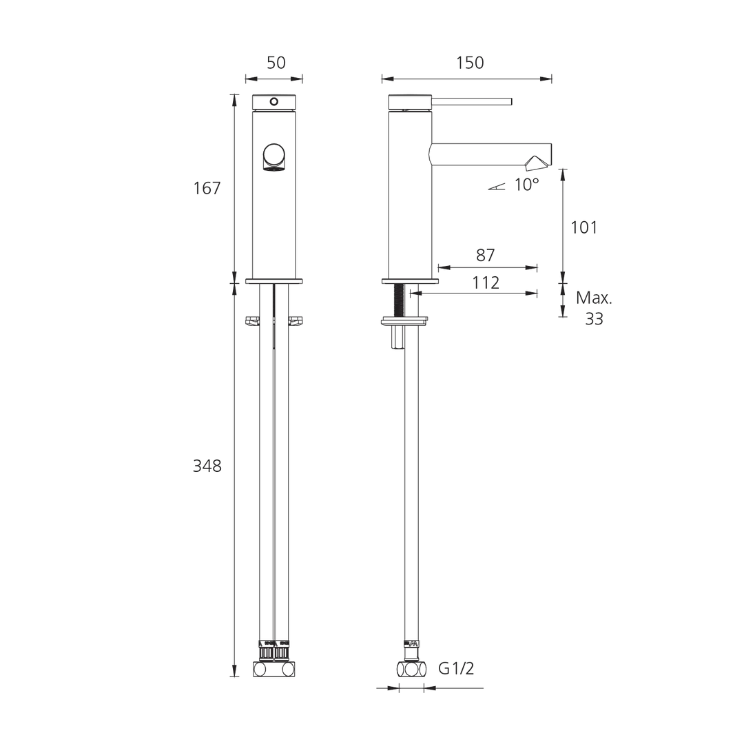 Oliveri Venice Straight Lead Free Basin Mixer