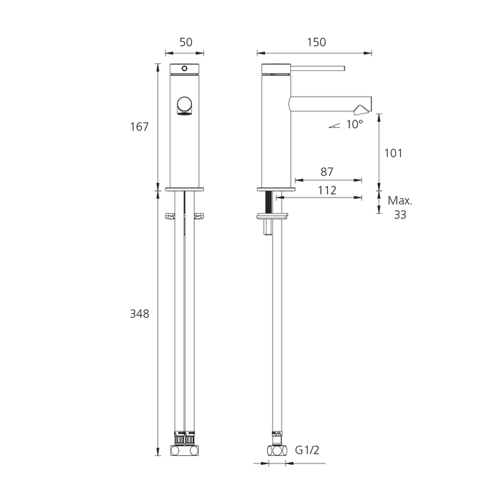 Oliveri Venice Straight Lead Free Basin Mixer