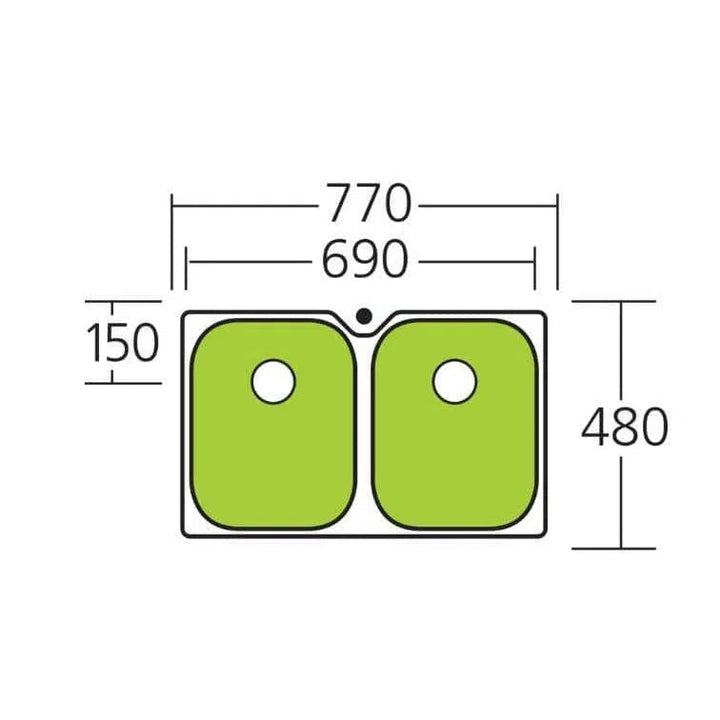 Oliveri Diaz Double Undermount Sink