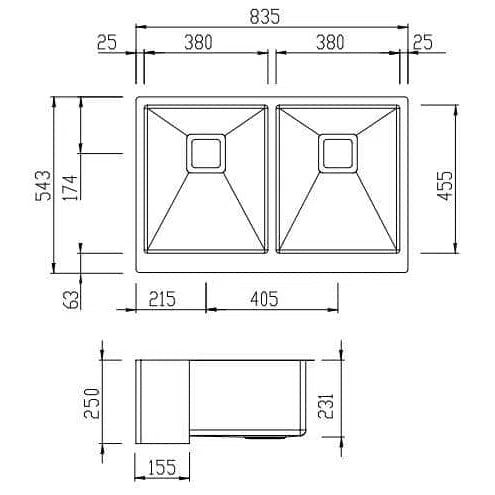 Oliveri Professional Butler Series Double Bowl Sink With Apron