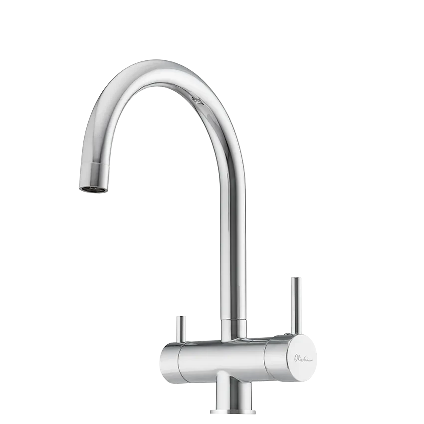 Oliveri Essentials round goose neck 3 way filter tap