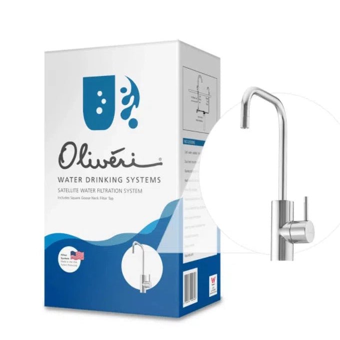 Satellite Water Filtration System With Square Goose Neck Filter Tap