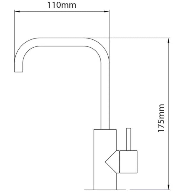 Satellite Water Filtration System With Square Goose Neck Filter Tap