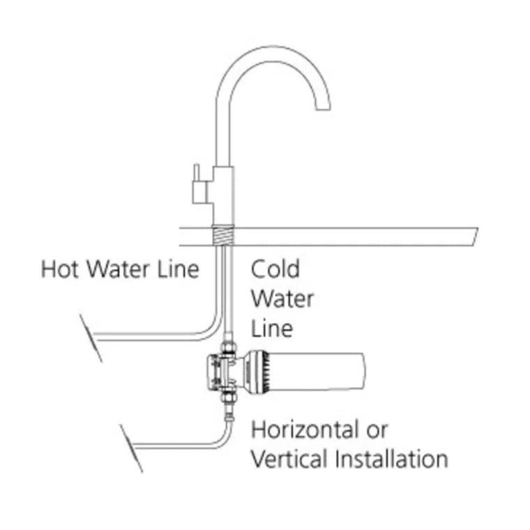 Satellite Water Filtration System With Square Goose Neck Filter Tap