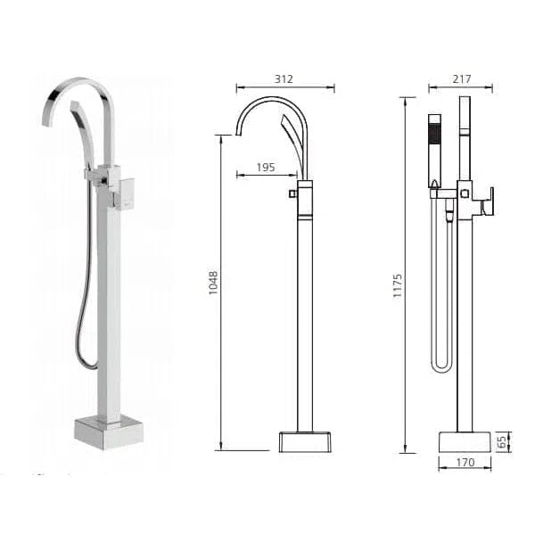 Oliveri Prague Bath Filler - Chrome