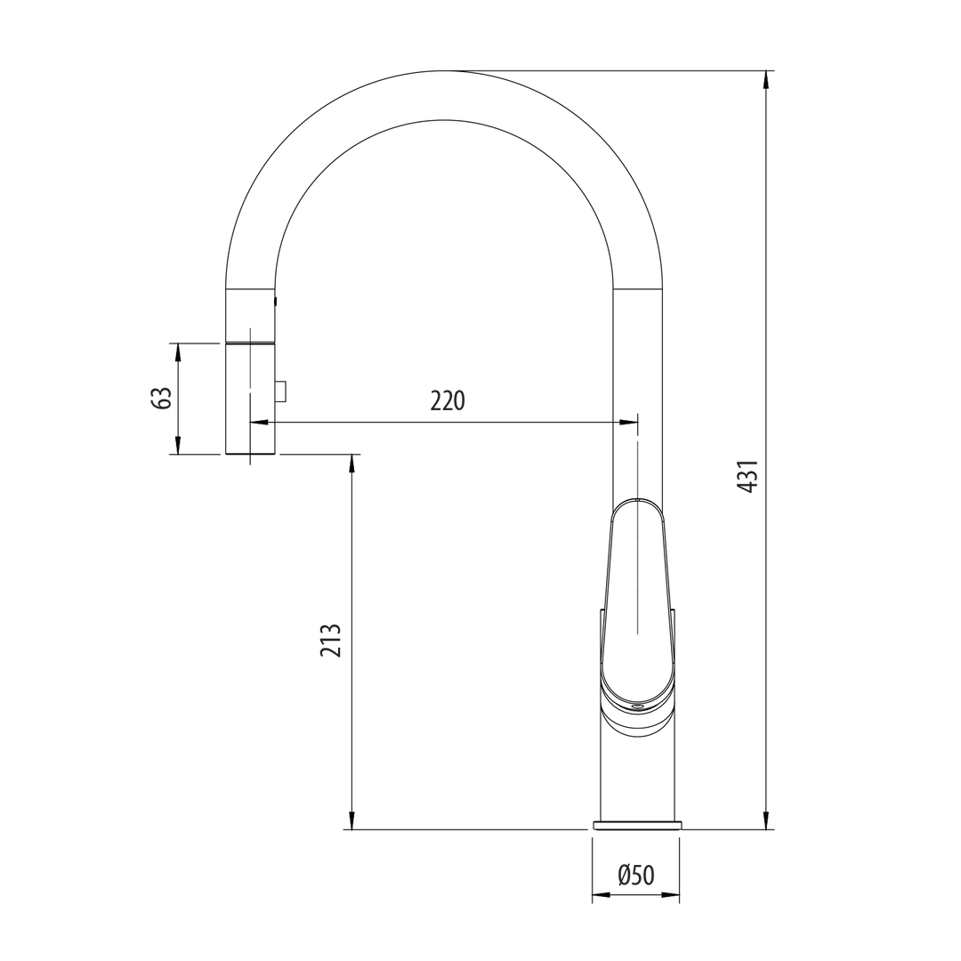 Oliveri Verona Pull Out Goose Neck Lead Free Spray Mixer