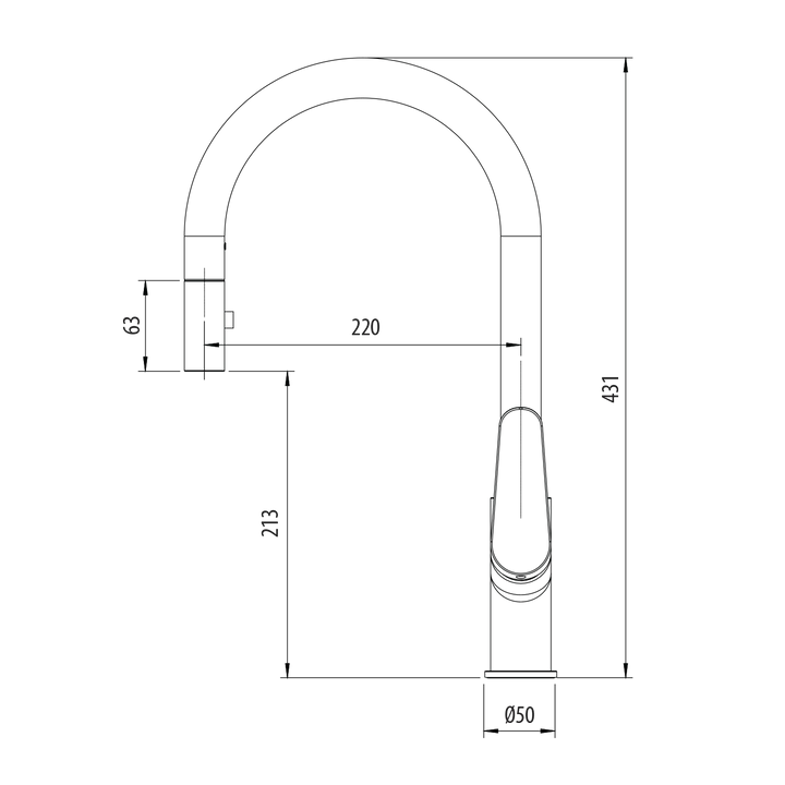 Oliveri Verona Pull Out Goose Neck Lead Free Spray Mixer