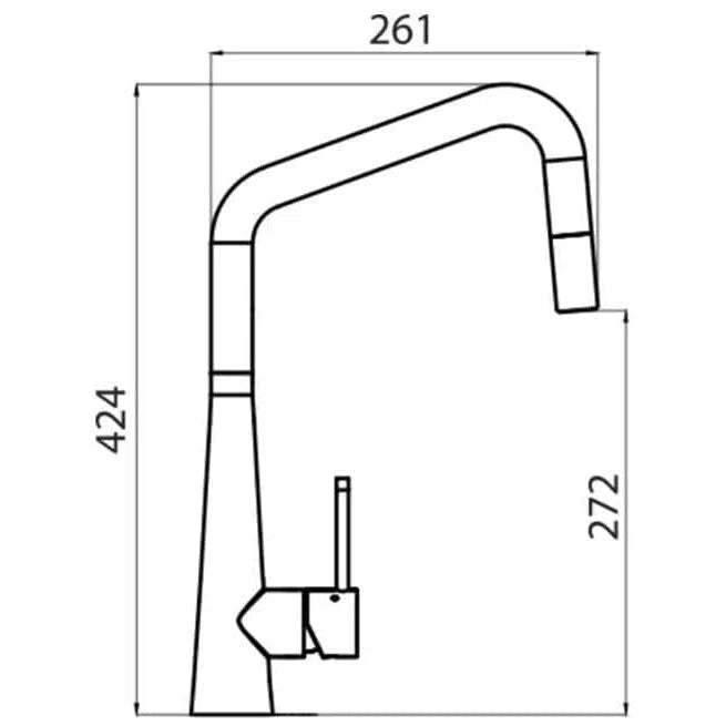 Essente Stainless Steel Square Goose Neck Pull Out Mixer