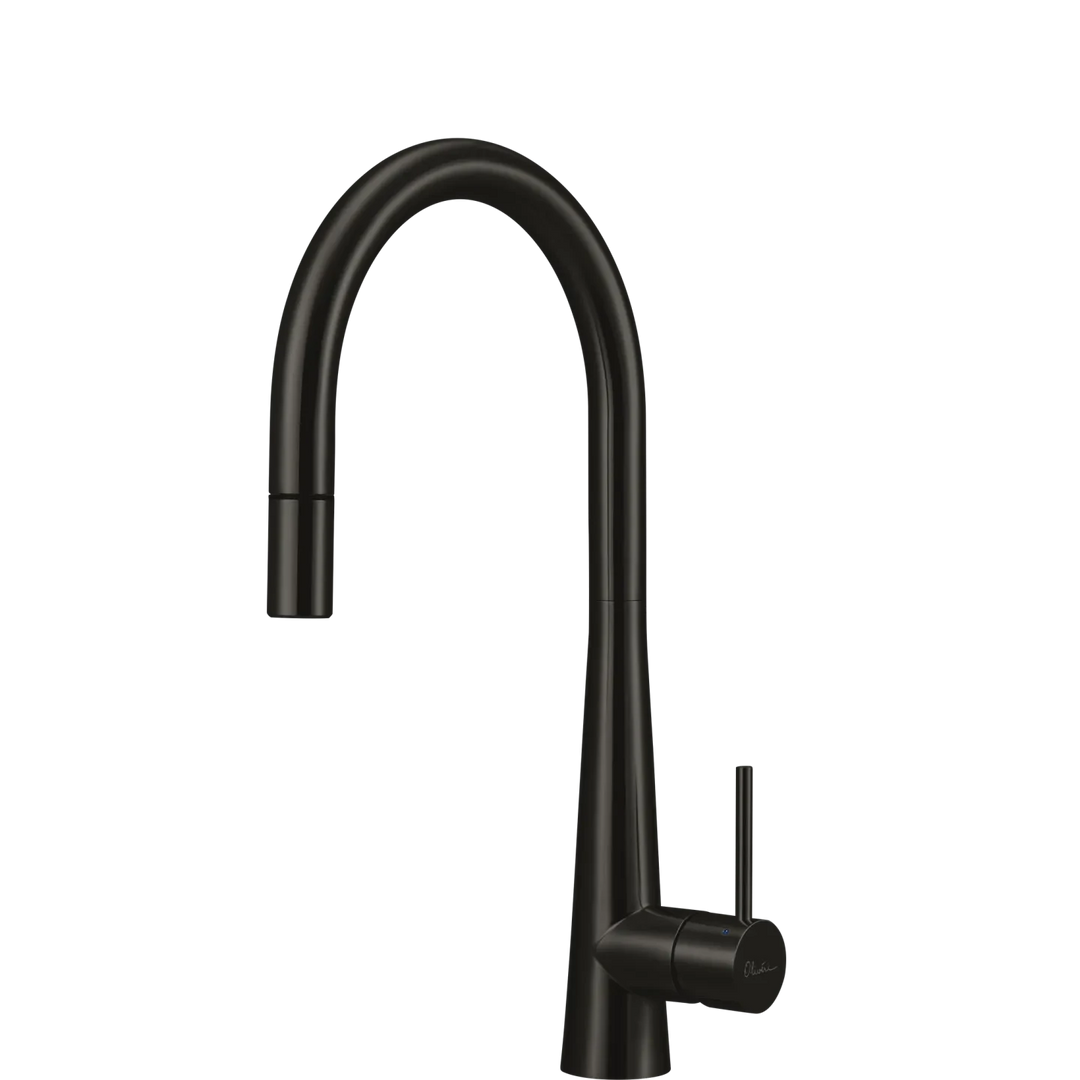 Oliveri Essente Stainless Steel Goose Neck Pull Out Mixer