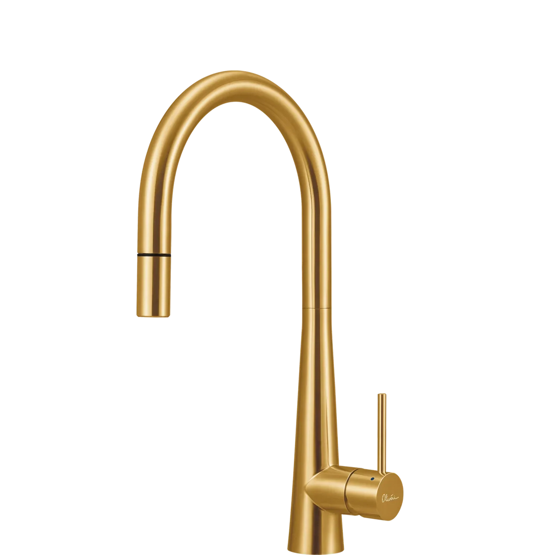 Oliveri Essente Stainless Steel Goose Neck Pull Out Mixer