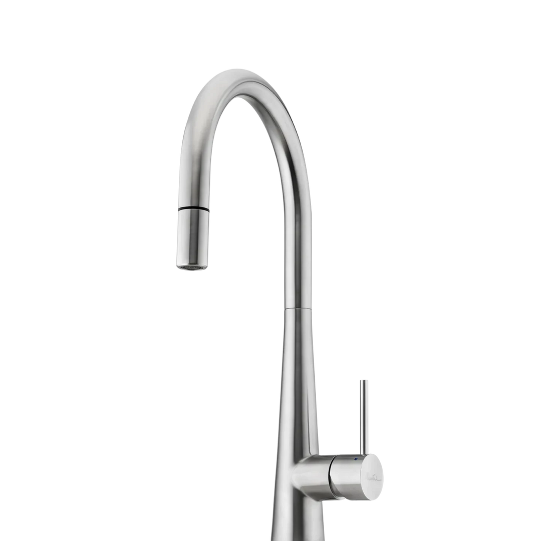 Oliveri Essente Stainless Steel Goose Neck Pull Out Mixer