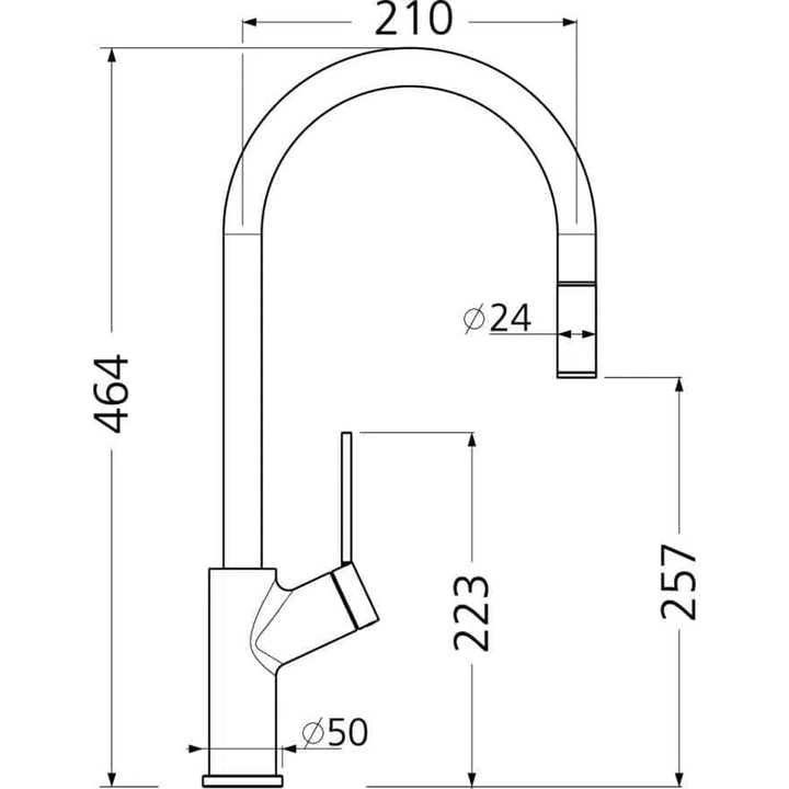 Pull Out Tap Oliveri Oliveri Vilo Pull Out Mixer - Gunmetal