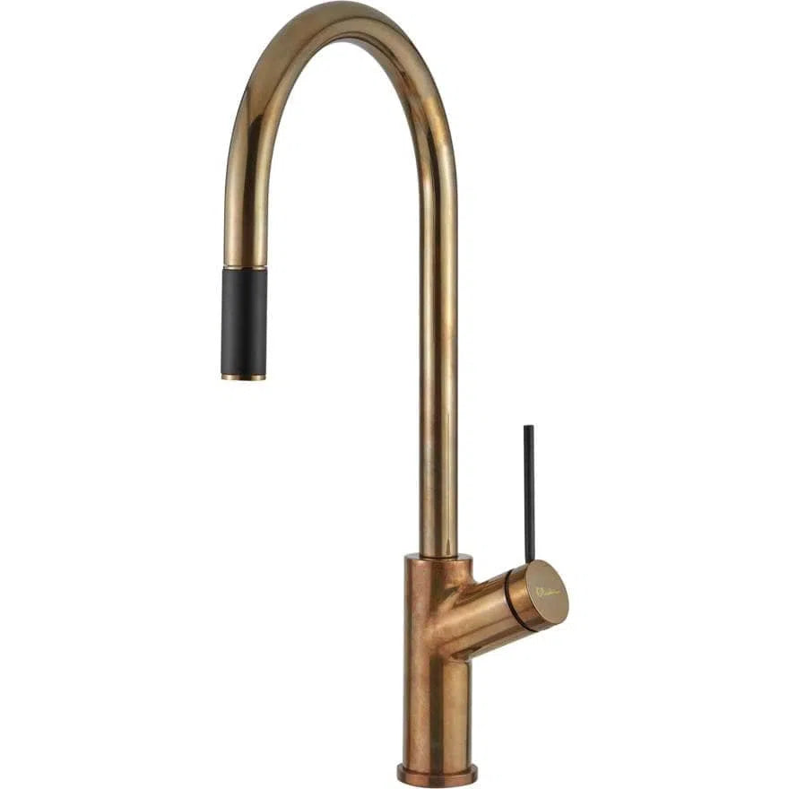 Pull Out Tap Oliveri Oliveri Vilo Pull Out Mixer - Natural Brass