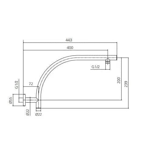 Oliveri Rome Raised Wall Shower Arm