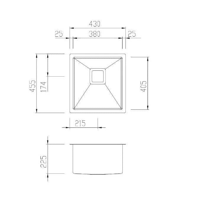 Sink Oliveri Oliveri Professional Single Standard Bowl Undermount Sink PR1130U