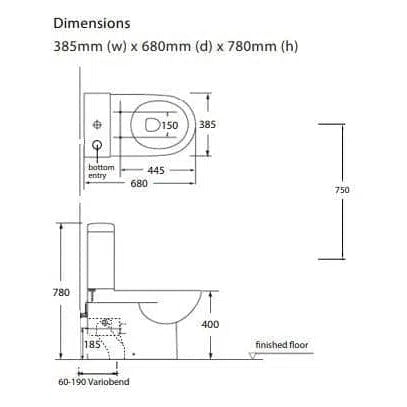 Soft 780mm Wall Faced Toilet Suite