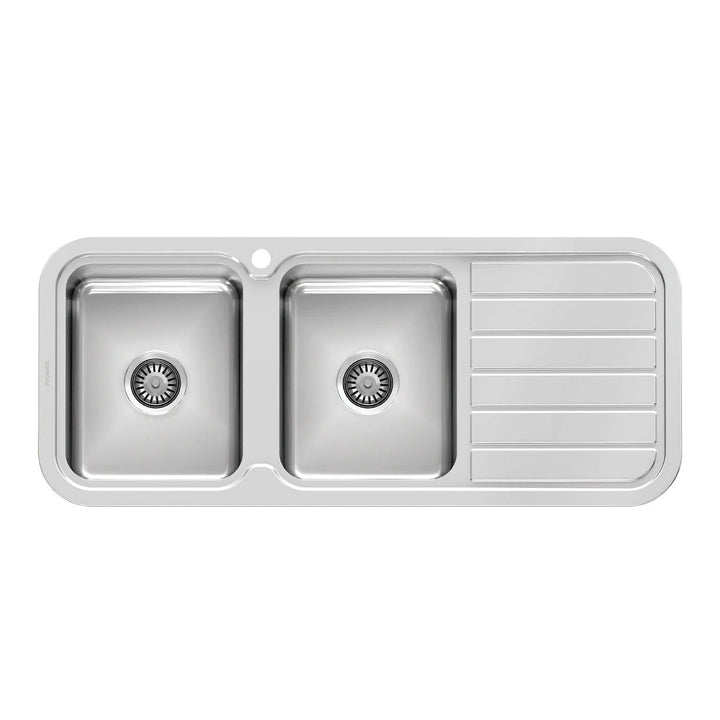 Phoenix 1000 Series Double Bowl Sink with Drainer