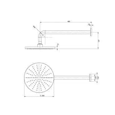 Phoenix Vivid Shower Arm 400mm & 230mm Round Rose