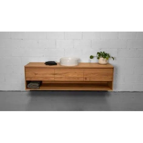 Organic "The Shelf" Blackbutt Timber Vanity With Timber Top