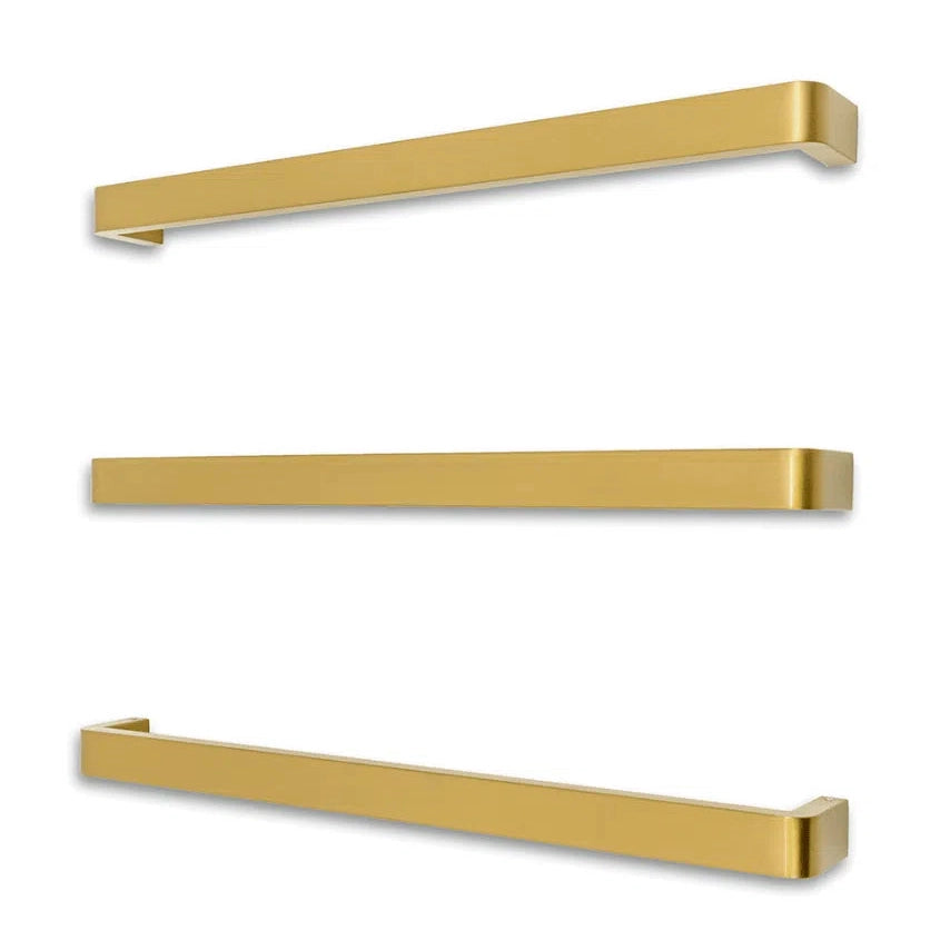 Radiant Single Square Bar With Rounded Ends 650mm Brushed Gold