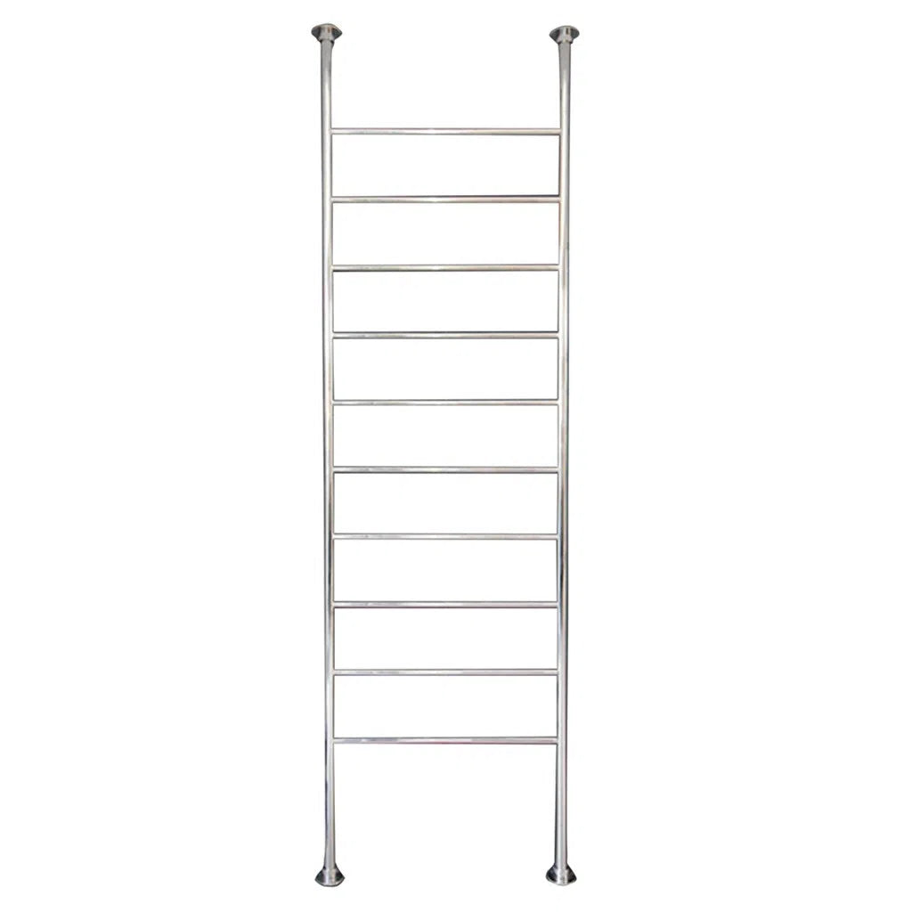 Radiant 110W Round Floor to Ceiling 10 Bar Heated Towel Ladder