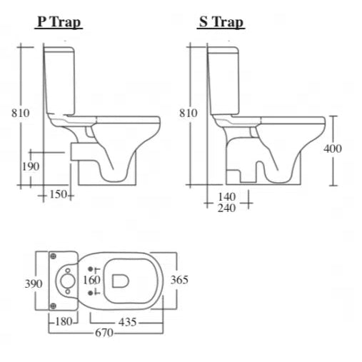 RAK Liwa P Trap Toilet Suite