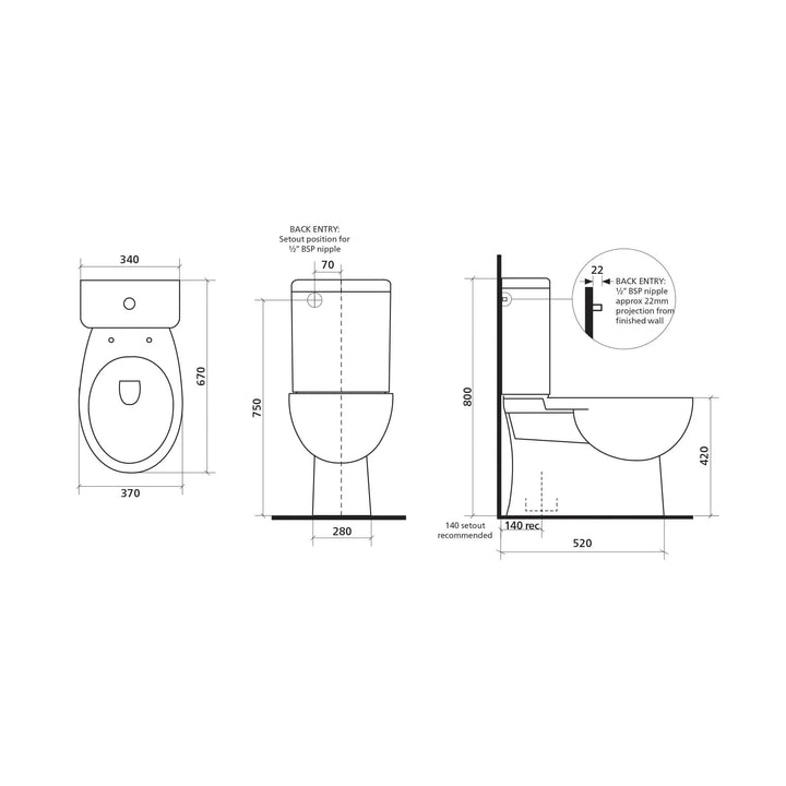 Seima Chios Close Coupled Toilet Suite
