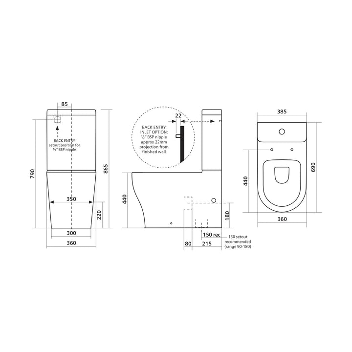 Seima Limni Wall Faced Toilet Suite